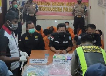 Sebanyak 1,4 Kg narkotika jenis sabu dan 19.628 Butir ekstasi dimusnahkan oleh Ditresnarkoba Polda Kepri.