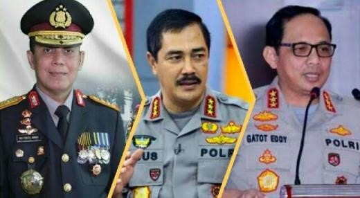 Komjen Boy Rafli Amar, Komjen Agus Andrianto dan Komjen Gatot Eddy Pramono.