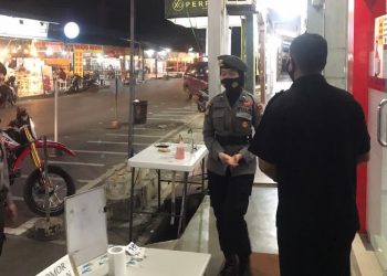 Sejumlah personil Polda Kepri yang melakukan Operasi Aman Nusa II penanggulangan covid-19 Seligi 2020.