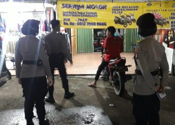 Sejumlah personil Polda Kepri yang melakukan Operasi Aman Nusa II penanggulangan covid-19 Seligi 2020.