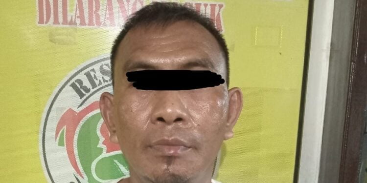 Tersangka N (44) pengedar narkotika jenis sabu yang dibekuk Polres Binjai. (Humas Polres).