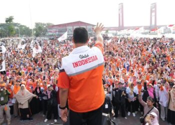 Kedatangan Bacapres Anies Baswedan di Palembang. (Foto : Dokumentasi).