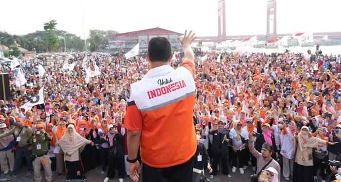 Kedatangan Bacapres Anies Baswedan di Palembang. (Foto : Dokumentasi).