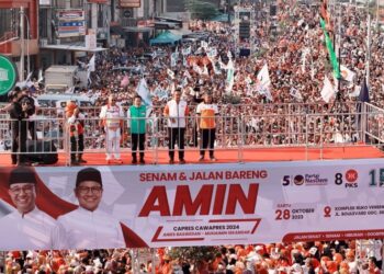 Safari Politik Koalisi Perubahan AMIN di Depok Dihadiri Ratusan Ribu Massa. (Foto : Dokumentasi).