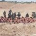 Ratusan warga Palestina yang di tangkap tentara Israel di Gaza. (Foto/Internet).