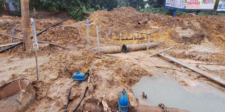 BU-SPAM) BP Batam masih terus melakukan perbaikan atas pipa 600. (Foto/Humas).