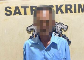 Hs(63) warga Ketapang Sungkai Selatan akhirnya menyerahkan diri. (Foto/Zen).