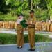 Sekda Langkat Amril,S.Sos,MAP menjadi pembina apel gabungan . (Foto/Diskominfo).