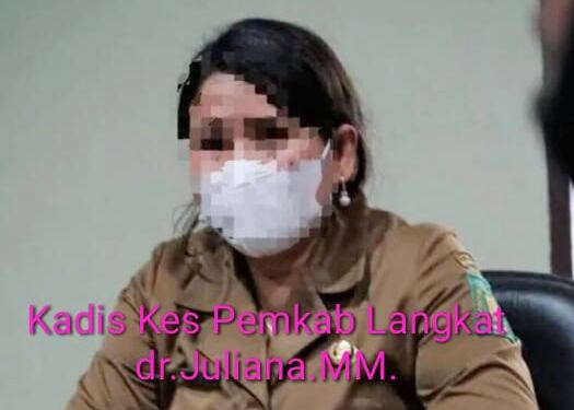 Kepala Dinas Kesehatan Kabupaten Langkat dr. Juliana, MM. (Foto/Robert).