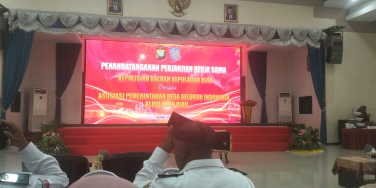 Banner Acara penandatanganan kerjasama di Polda Kepri. (Foto/Dokumentasi).