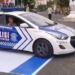 Mobil patwal polres Banjarnegara melindas bendera Israel. (foto/net)