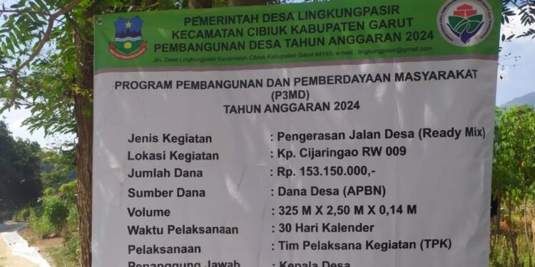 Kegiatan pengecoran jalan dilakukan secara swakelola oleh Tim Pelaksana Kegiatan Desa (TPKD) Lingkungpasir. (foto/wawan)