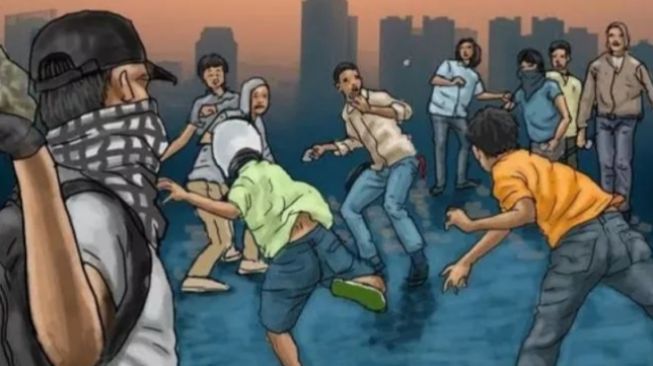 Ilustrasi Tawuran di Jalan (foto/net)