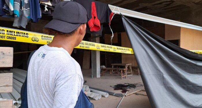 Tempat Kejadian Perkara (TKP) pria bakar teman kerja. (foto/doc)