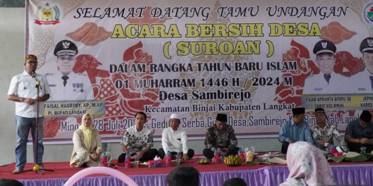 Pj. Bupati Langkat, H.M. Faisal Hasrimy, AP, M.AP, menghadiri acara Bersih Desa. (Foto/Kominfo Langkat)