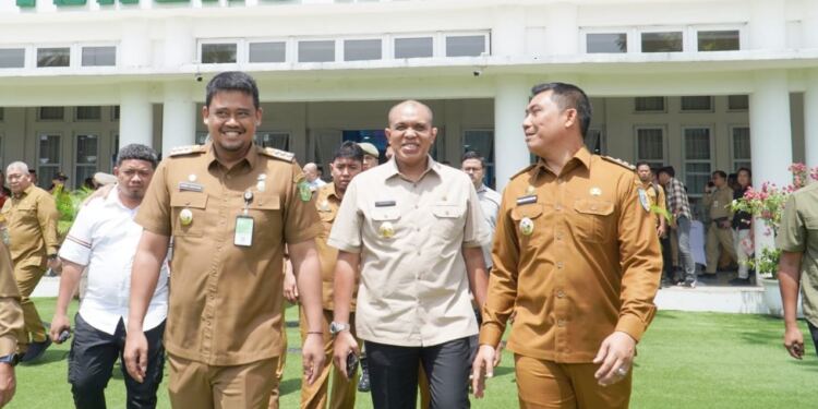H.M. Faisal Hasrimy, AP, M.AP, menghadiri High Level Meeting Tim Pengendalian Inflasi Daerah (TPID) Provinsi Sumatera Utara. (Foto/Kominfo Langkat)