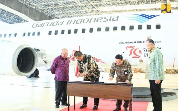 Perjanjian dilaksanakan di Hanggar 2 GMF AeroAsia (foto/net)