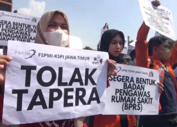 Buruh di sejumlah daerah tolak program Tapera. (foto/net)