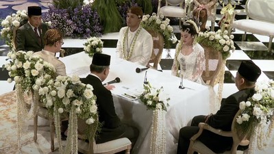 Presiden Jokowi menjadi saksi pada pernikahan Thariq Halilintar dan Aaliyah Masaid. (Foto/Doc)