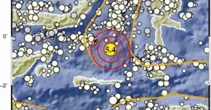 Deformasi Kerak Bumi Picu Kota Sanana Malut Diguncang Gempa M5,4 (foto/BMKG)