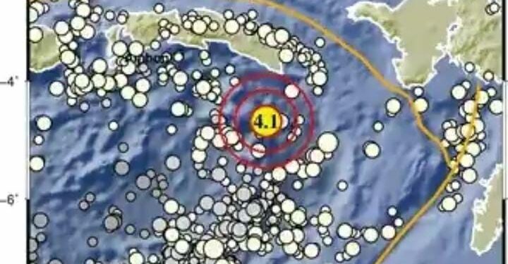 Gempa M4,1 Guncang Seram Bagian Timur Sore Ini (foto/BMKG)