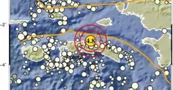 Gempa M4,8 Guncang Maluku Tengah Sore Ini (foto/BMKG)
