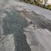 Kondisi jalan Jambatan Penutup Pipa produksi PT Pertamina di jalan Jendral Sudirman yang mengkhawatirkan (foto/Darwis)