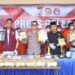 Konferensi pers Satres Narkoba Inhil amankan 21,8 Kg sabu dan penangkapan 3 pelaku tersangka (foto/Media Center Riau)