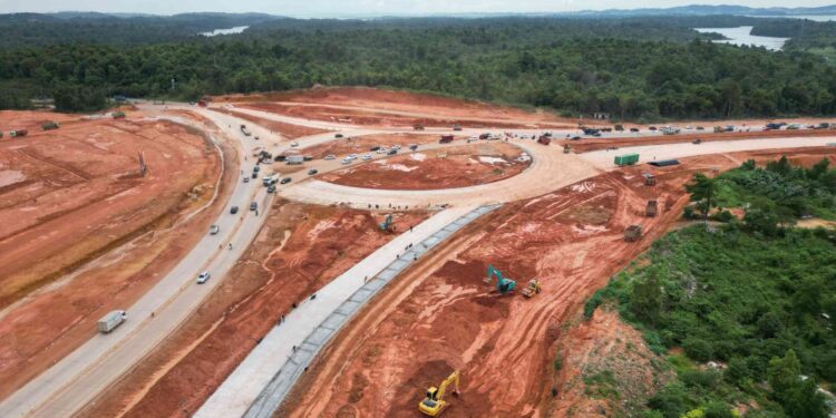 Pembangunan Bundaran Punggur Capai Progres 87% (foto/Humas BP Batam)