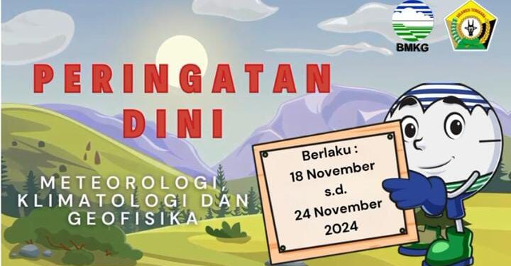 Peringatan Dini Informasi MKG Sultra, Berlaku Tanggal 15-20 November 2024 (foto/Humas Pemprov Sultra)