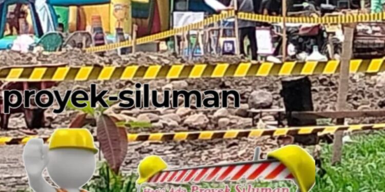 Proyek Siluman Depan DPRD Langkat Resahkan Warga (foto/ist)