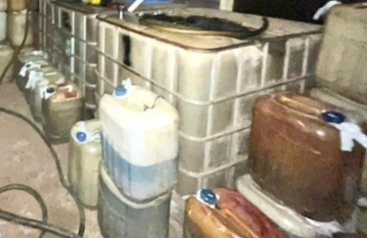 Temuan ribuan liter BBM oplosan saat digeledah Polres Banda Aceh (foto/doc)
