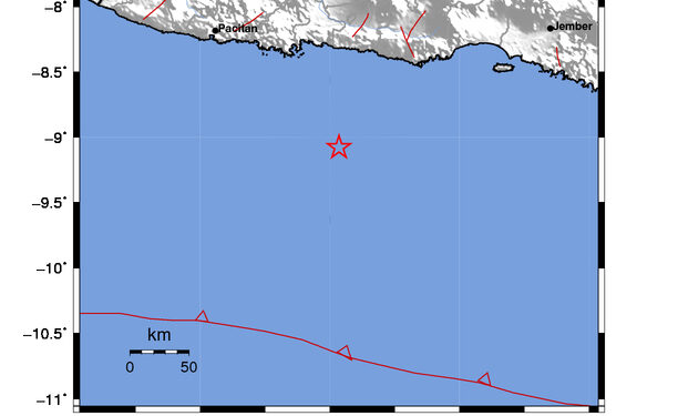 Gempa M4,1 Guncang Blitar Sore Ini, Berpusat di Laut (foto/BMKG)