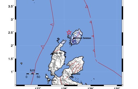 Gempa M4,1 Guncang Pulai Doi Malut, Berpusat di Laut (foto/BMKG)