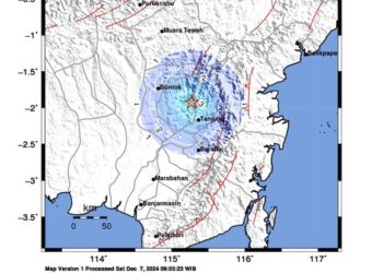 Gempa M4,3 Guncang Barito Timur, Dirasakan Sejumlah Daerah (foto/BMKG)