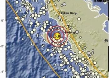 Gempa M5,0 Guncang Pariaman, Tidak Berpotensi Tsunami (foto/BMKG)