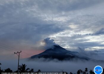 Gunung Lewotobi Laki-Laki Kembali Erupsi Disertai Gempa Hembusan (foto/Magma Esdm)