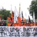 Ilustrasi, demo buruh di Batam beberapa waktu lalu (foto/ist)