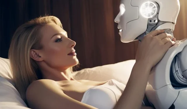 Ilustrasi seorang wanita berhubungan dengan robot. (foto/net)