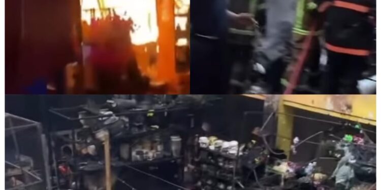 Kebakaran Landa Pusat Pasar Medan, Sejumlah Toko Hangus Terbakar (foto/Instagram @medantalk)