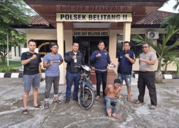 Pencuri Motor dalam Rumah Diciduk Anggota Reskrim Polsek Belitang II (foto/Yesi)