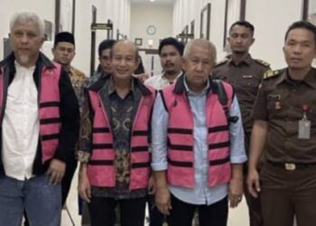 Tiga Tersangka Dugaan Korupsi Kasus Penguasaan Lahan Negara di kabupaten Aceh Tamiang (foto/doc)