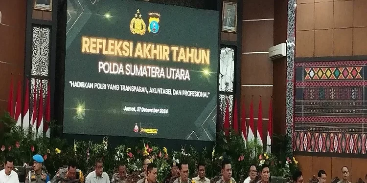 Acara Refleksi Akhir Tahun Polda Sumut, Jumat (27/12/2024). (foto/ist)