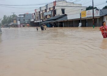 Banjir di Bangka Barat. (foto/dok)