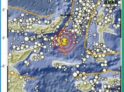 Gempa M5,2 Guncang Tutuyan Boltim Siang Ini, Tidak Berpotensi Tsunami (foto/BMKG)