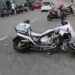 Motor gedhe Ipda Marbun yang jatuh akibat kecelakaan. (foto/ist)