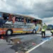 Bus perusahaan otobus (PO) Rosalia Indah bernomor polisi AD 7354 QA terguling di KM 484-400 Tol Semarang-Solo, tepatnya di Desa Brajan, Kecamatan Mojosongo, Boyolali, Jawa Tengah, pada Minggu (26/1/2025) (foto/ist)