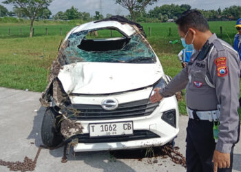 Keadaan mobil setelah kecelakaan. (foto/ist)