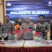 Polresta Sleman menunjukkan barang bukti dan tersangka (foto/dok)