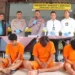 Tiga pembegal sopir taksi online berhasil ditangkap Satreskrim Polresta Bandar Lampung (foto/ist)